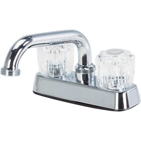 Home Impressions Chrome 4 In. Installation Solid Brass, Acrylic Handle Laundry Faucet FL020000CP-JPA3